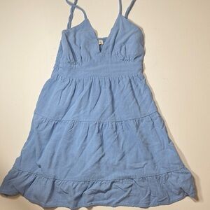 Light Blue Tiered Spaghetti-Strap Sundress